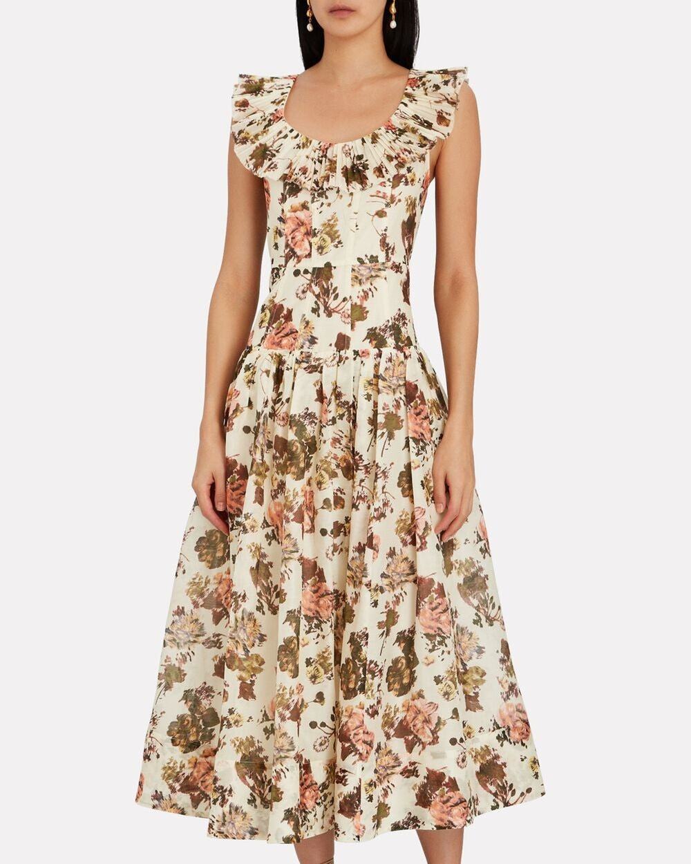 Ulla Johnson Coretta Floral Organza Ruffle Midi Dress - 2